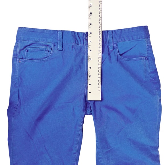 LOFT Modern Straight Crop Cuffed Chino Pants Periwinkle Blue Mid Rise Size 4 - Picture 4 of 8